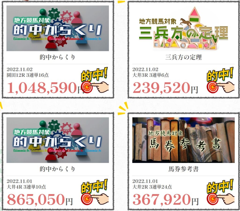 おもいで競馬の的中実績